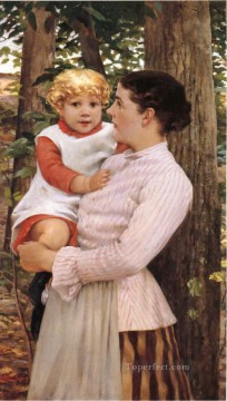 母と子 印象派 ジェームス・キャロル・ベックウィズ Oil Paintings